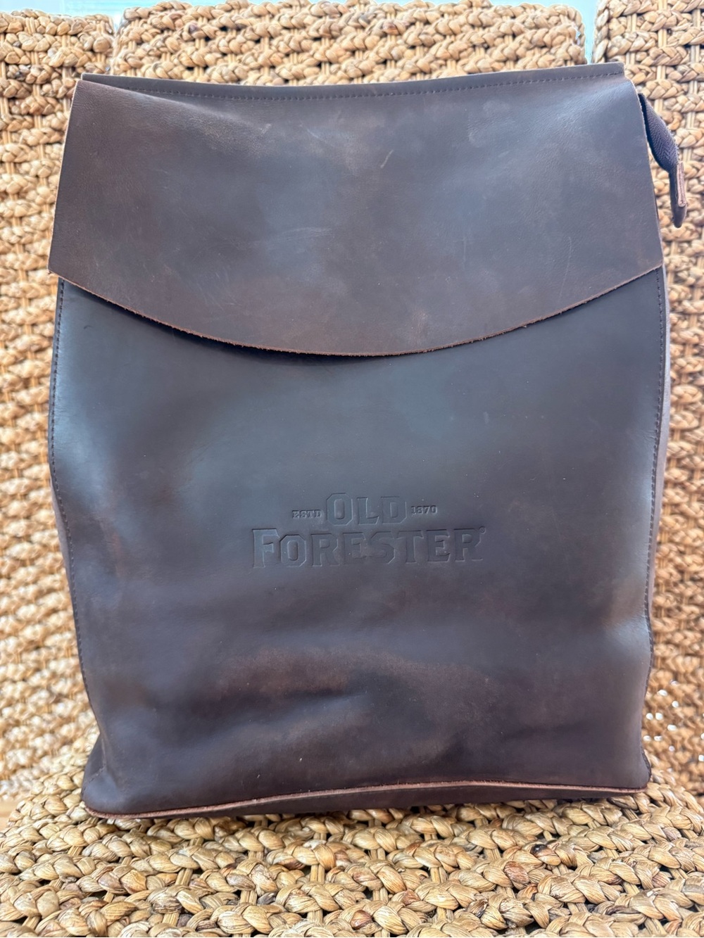 Unisex Dark Brown Leather Backpack/Purse